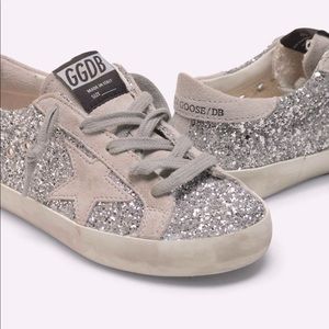 Silver glitter superstar sneakers